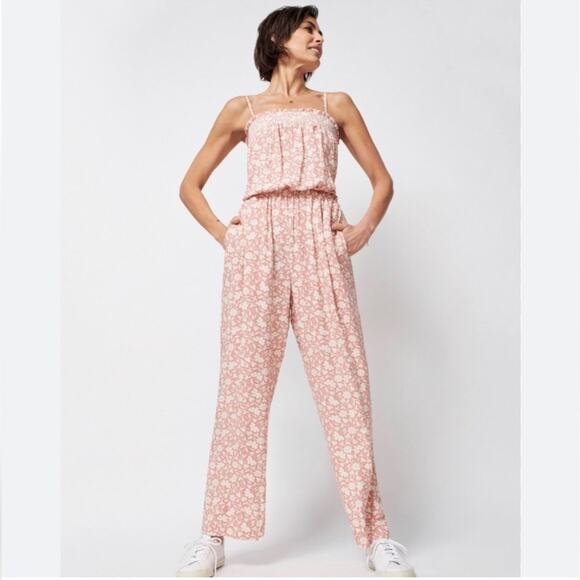 Faherty Renata Floral Jumpsuit Size M - Picture 3 of 10